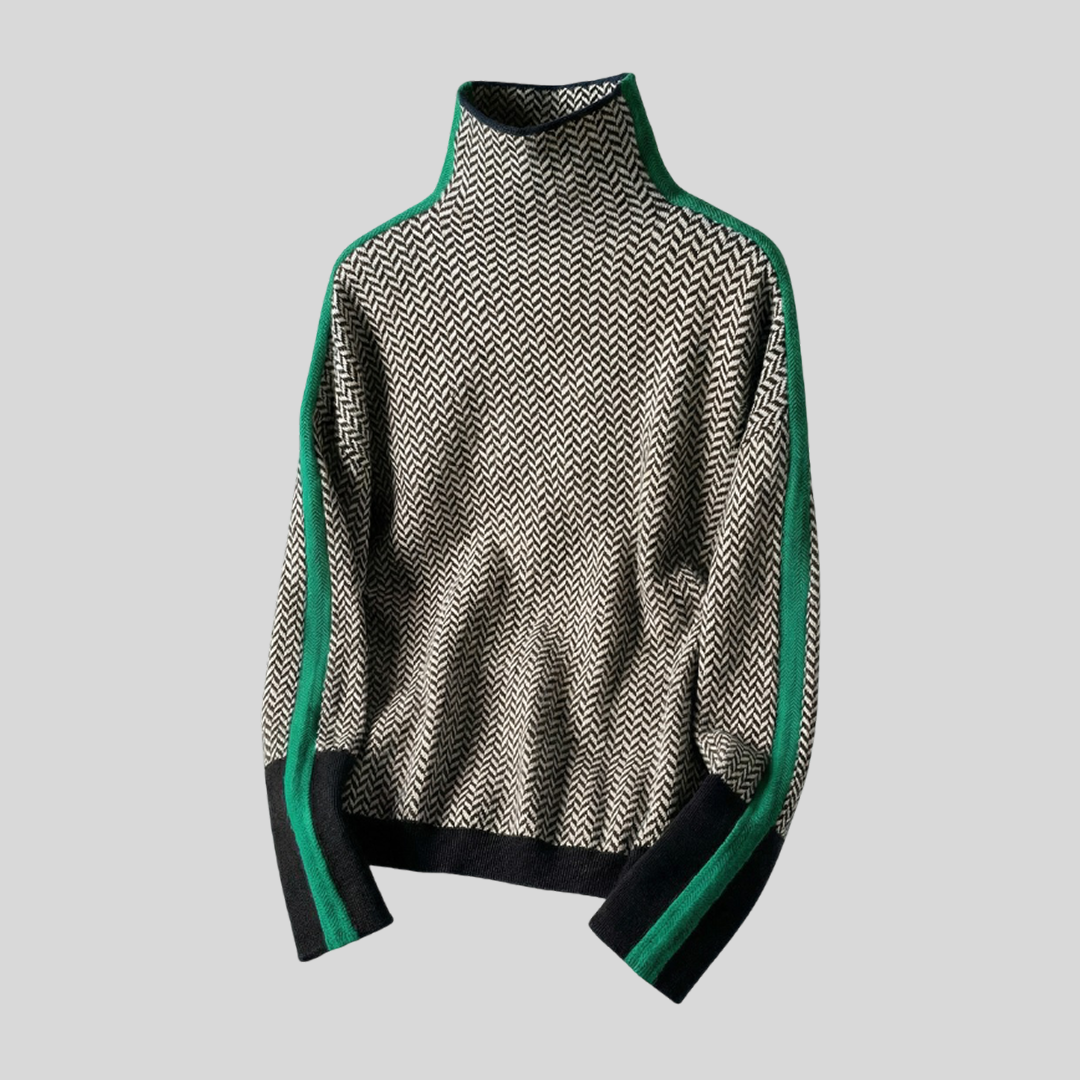 Lorem | Suéter de cuello alto con rayas