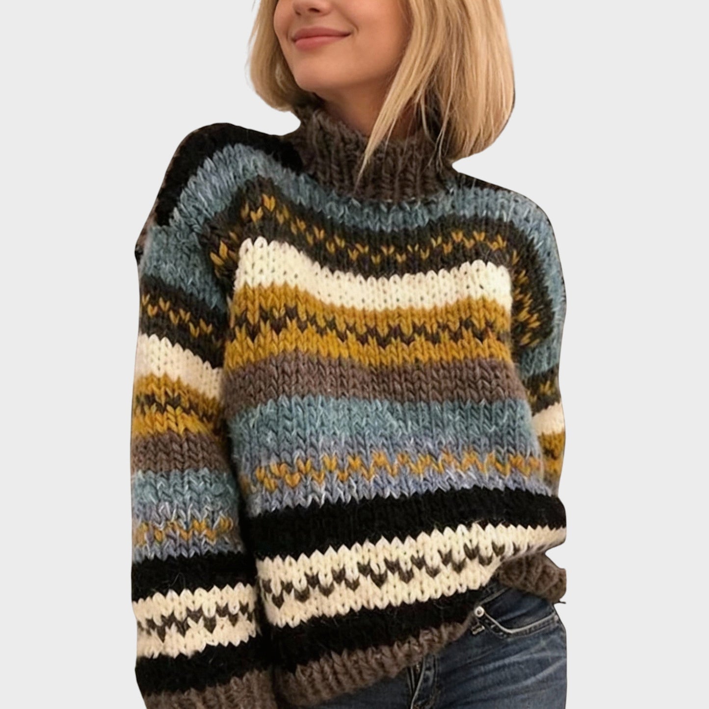 Martina | Suéter de Punto con Cuello Alto Elegante